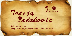 Tadija Medaković vizit kartica
